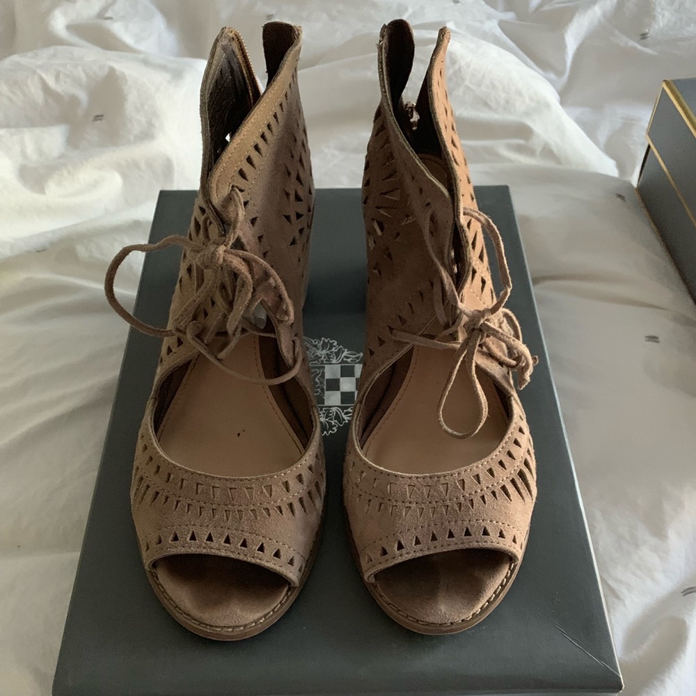 vince camuto sandal heels (suede)